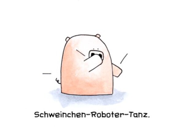 Schweinchen Roboter Tanz