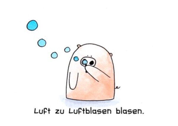 Luft zu Luftblasen blasen