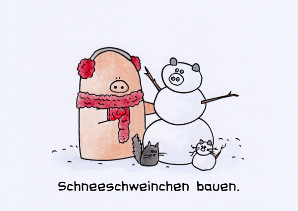 Schneeschweinchen bauen