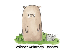 Wildschweinchen Hannes und Wildkätzchen